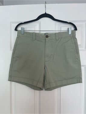 J. Crew Olive Green Mid-Rise Cotton Bermuda Shorts